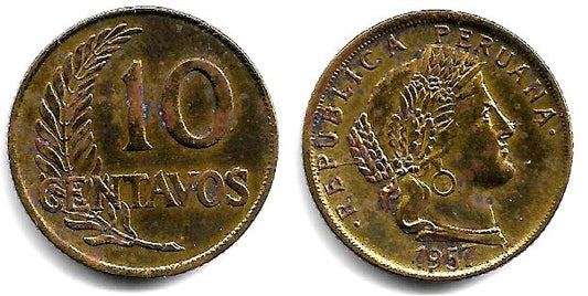 (224.2) Perú. 1957. 10 Centavos (MBC)