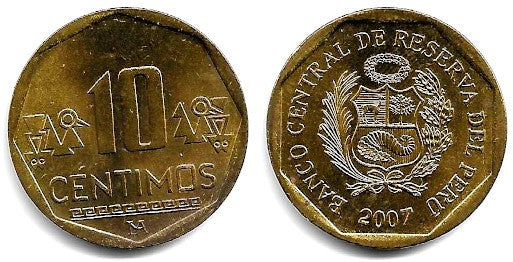 (305.4) Perú. 2007. 10 Céntimos (EBC)