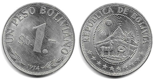 (192) Bolivia. 1974. 1 Peso (MBC)