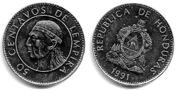 (84a.1) Honduras. 1991. 50 Centavos (EBC+)
