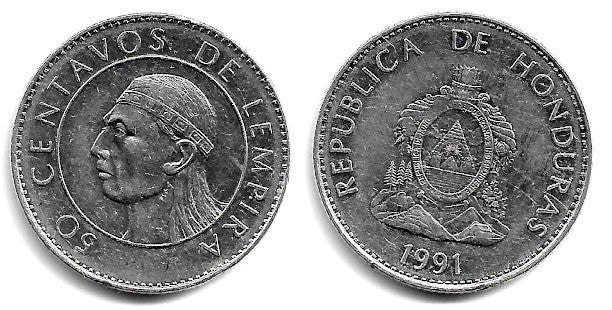 (84a.1) Honduras. 1991. 50 Centavos (MBC)