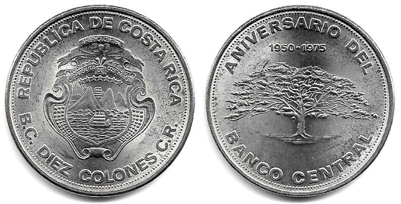 (204) Costa Rica. 1975. 10 Colones (SC)