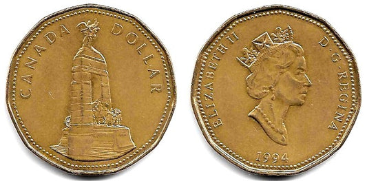 (248) Canadá. 1994. 1 Dollar (MBC-)