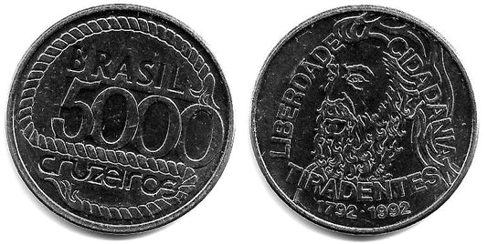 (625) Brasil. 1992. 5000 Cruzeiros (SC)