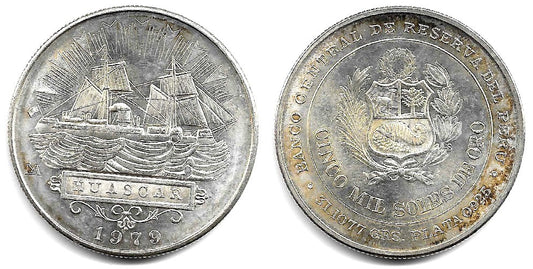 (276) Perú. 1979. 5000 Soles de Oro (EBC) (Plata)