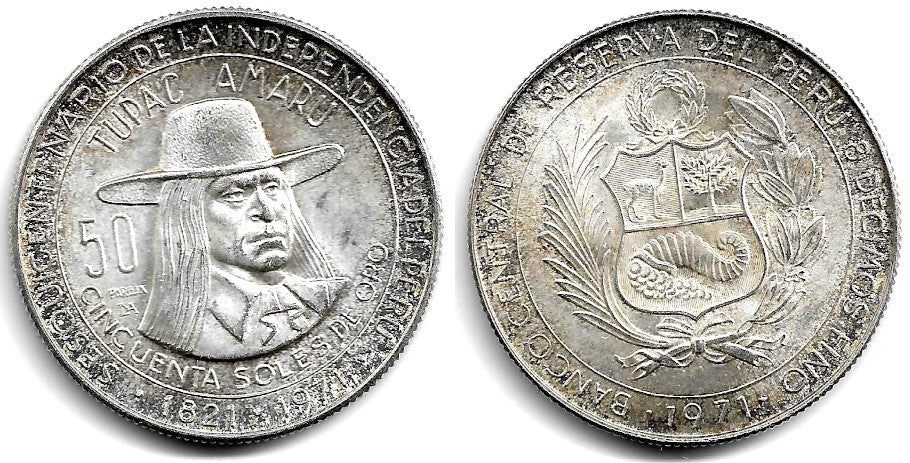 (256) Perú. 1971. 50 Soles de Oro (EBC) (Plata)