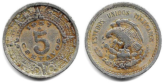 (423) Estados Unidos Mexicanos. 1937. 5 Centavos (BC+/BC)