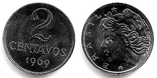 (576.2) Brasil. 1969. 2 Centavos (EBC+)