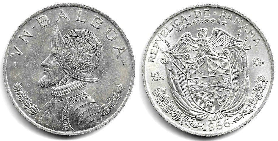 (27) Panamá. 1966. 1 Balboa (EBC+) (Plata)