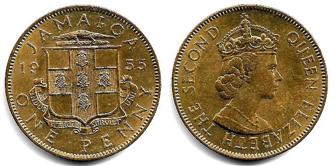 (37) Jamaica. 1955. 1 Penny (SC-)
