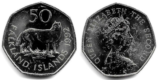 (14.1) Islas Malvinas. 1992. 50 Pence (SC-)