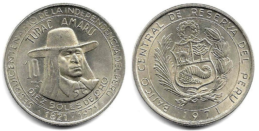 (255) Perú. 1971. 10 Soles de Oro (EBC+)